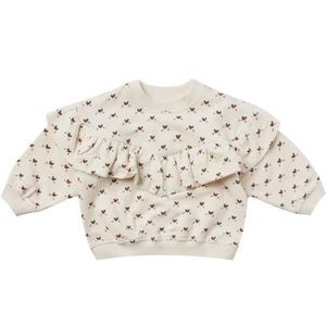 Quincy Mae - Ruffle Fleece Sweatshirt, Hearts